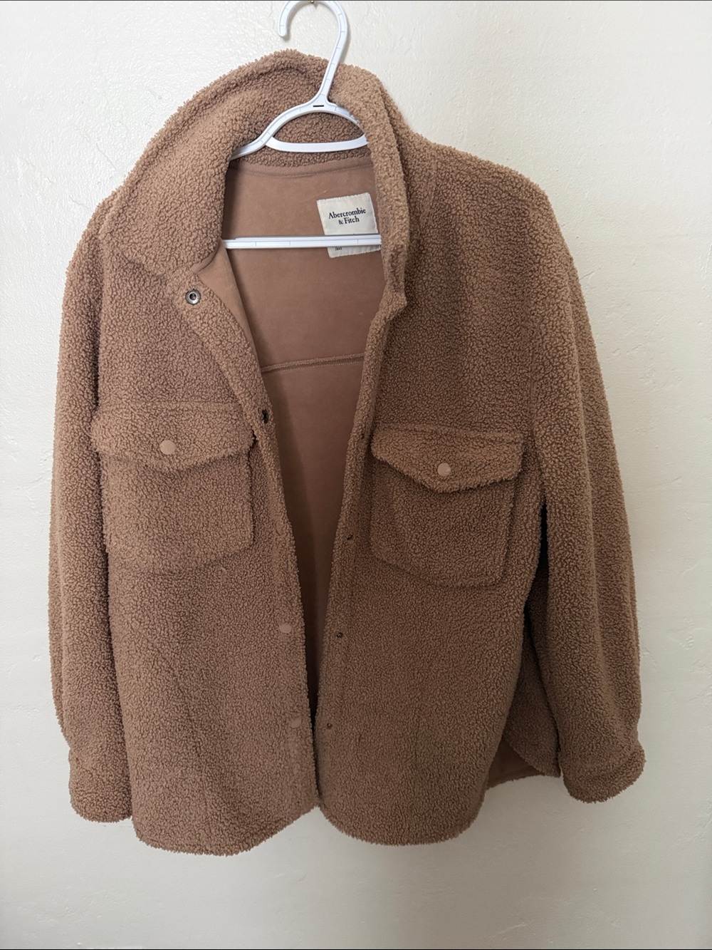 Abercrombie & Fitch Camel Teddy Sherpa Shacket